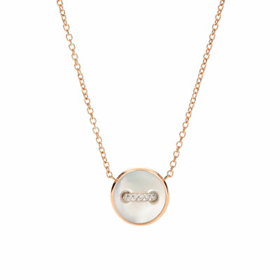 Pomellato Pom Pom Dot necklace, rose gold with mother of pearl and diamonds